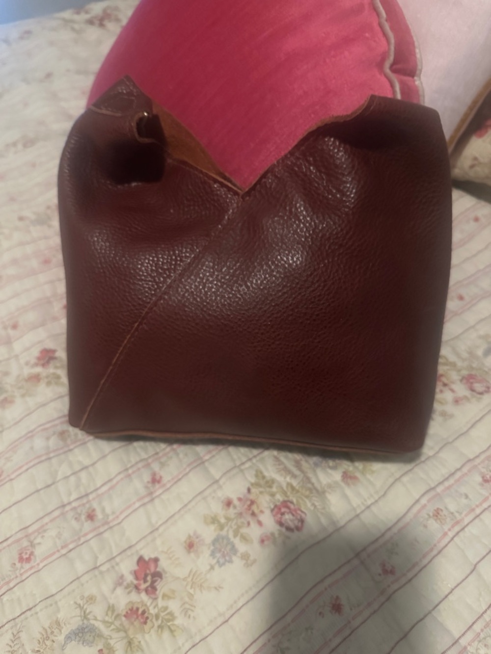 Portland Leather Deep Wine Pebbled Leather Tote